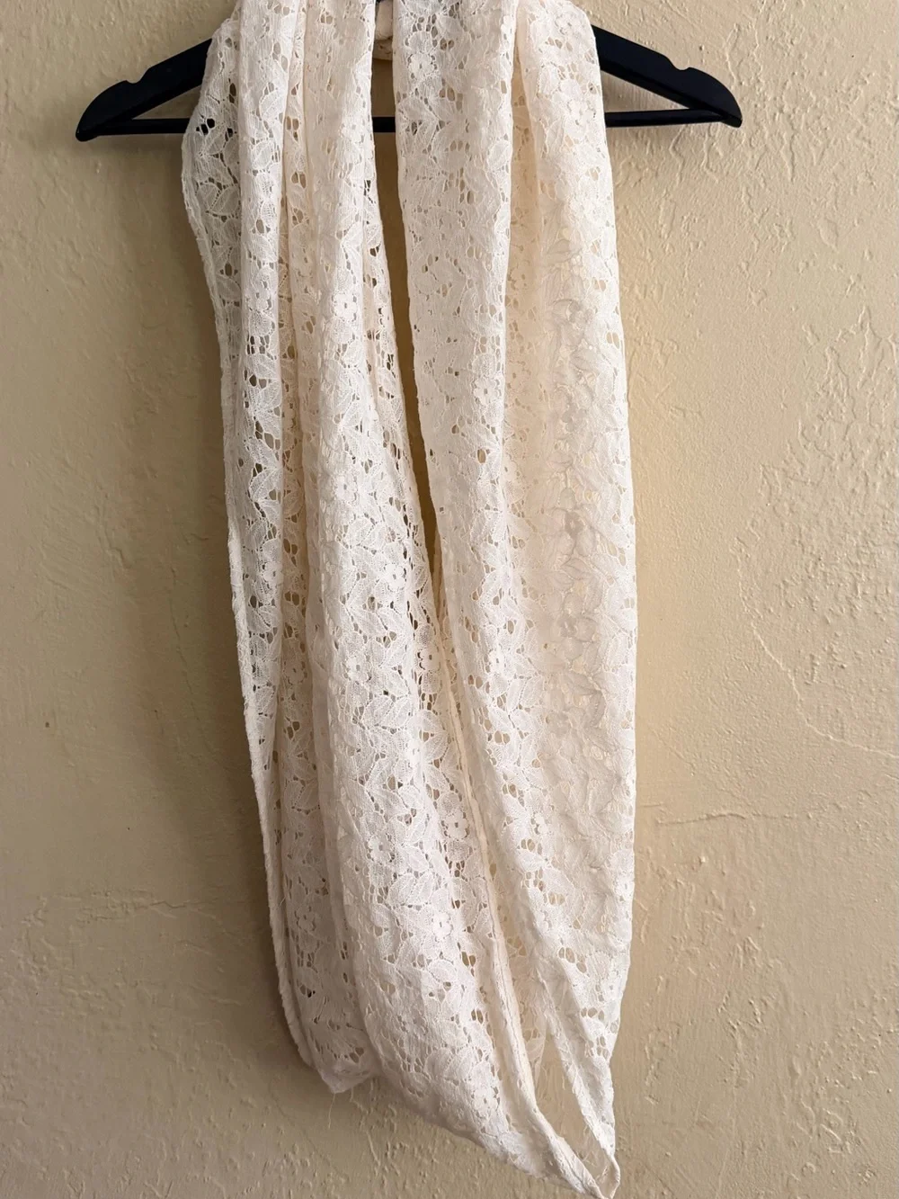 Cream Lace Infinity Scarf